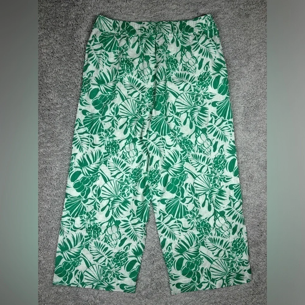 Nicole Miller Pants Womens Extra Large 100% Linen Wide Leg High Rise Beach Vaca - Picture 4 of 4